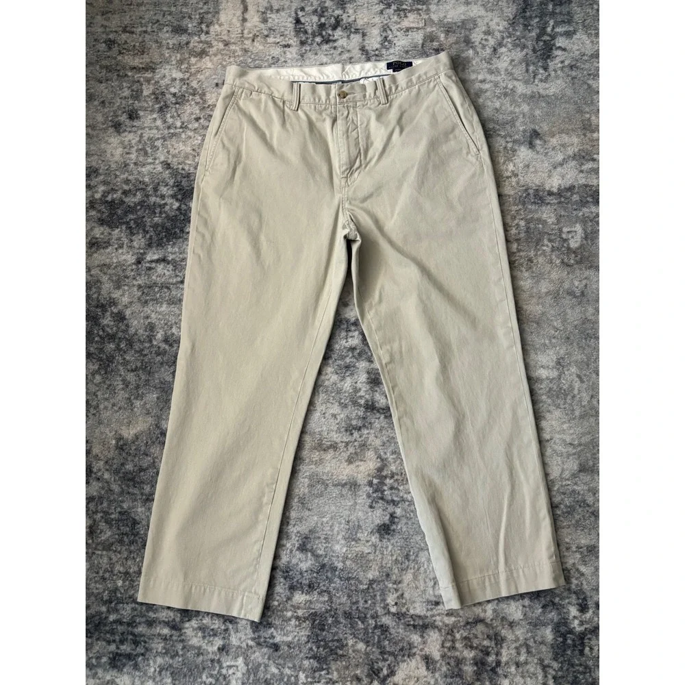 Polo Ralph Lauren Mens‎ Size 35x30 Classic Fit Chinos Khaki Cotton Twill Pants